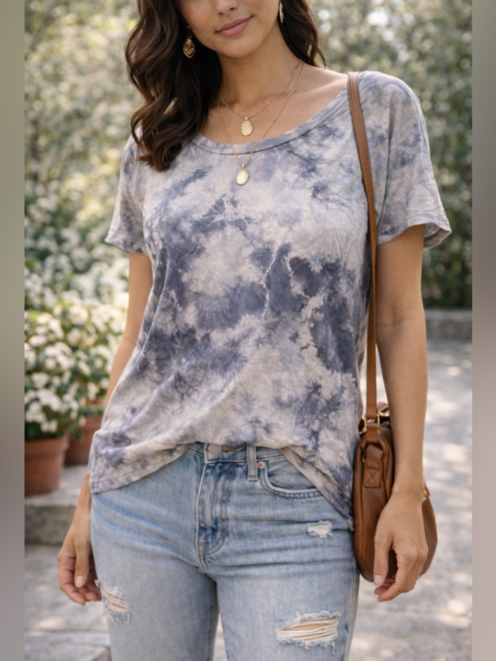 Johnny Was Tie-Dye Tee | Boho Luxe Top | Soft Knit | Size L